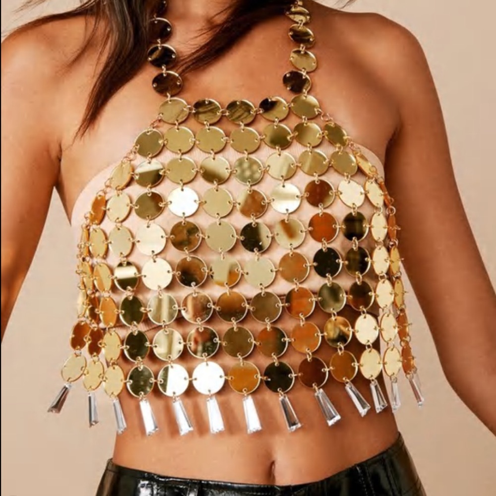 Nasty Gal Disc Chainmail Top